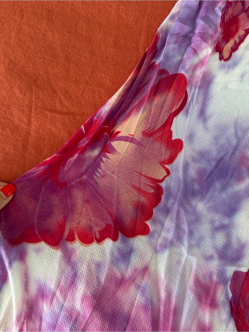 Indah Swan Dress -Lavender Tie-Dye Floral V-Neck Sundress - Picture 4 of 7